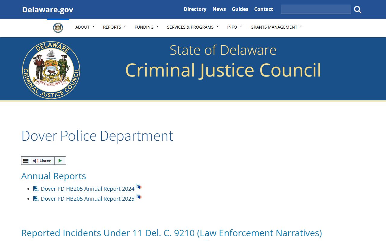 Dover Police Department required disclosures for Dover background check records
