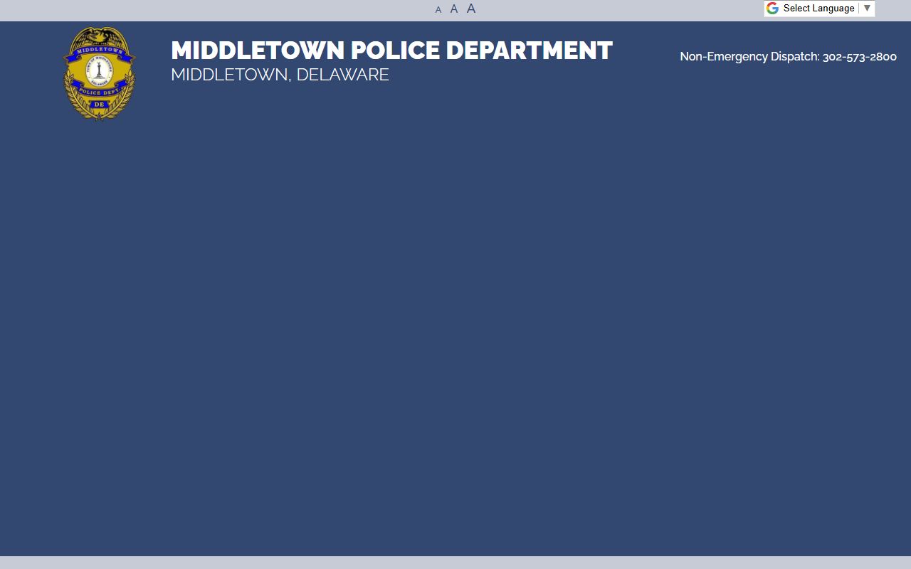 Middletown Police Department records page for Middletown Background Check