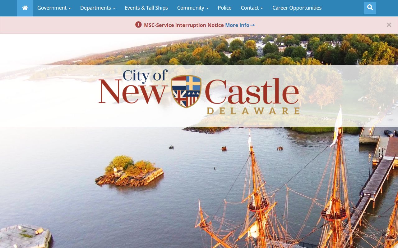 New Castle city government portal for background check records