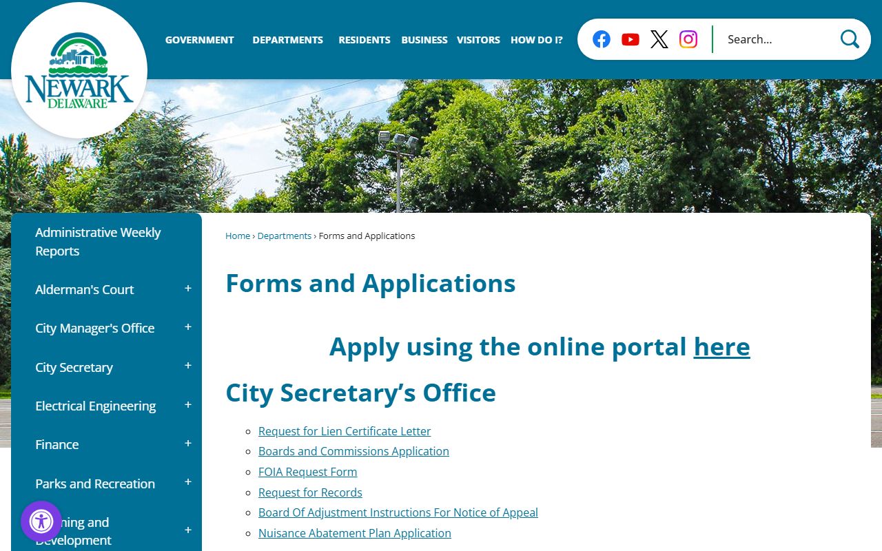 Newark Police Department forms and applications for background check records requests