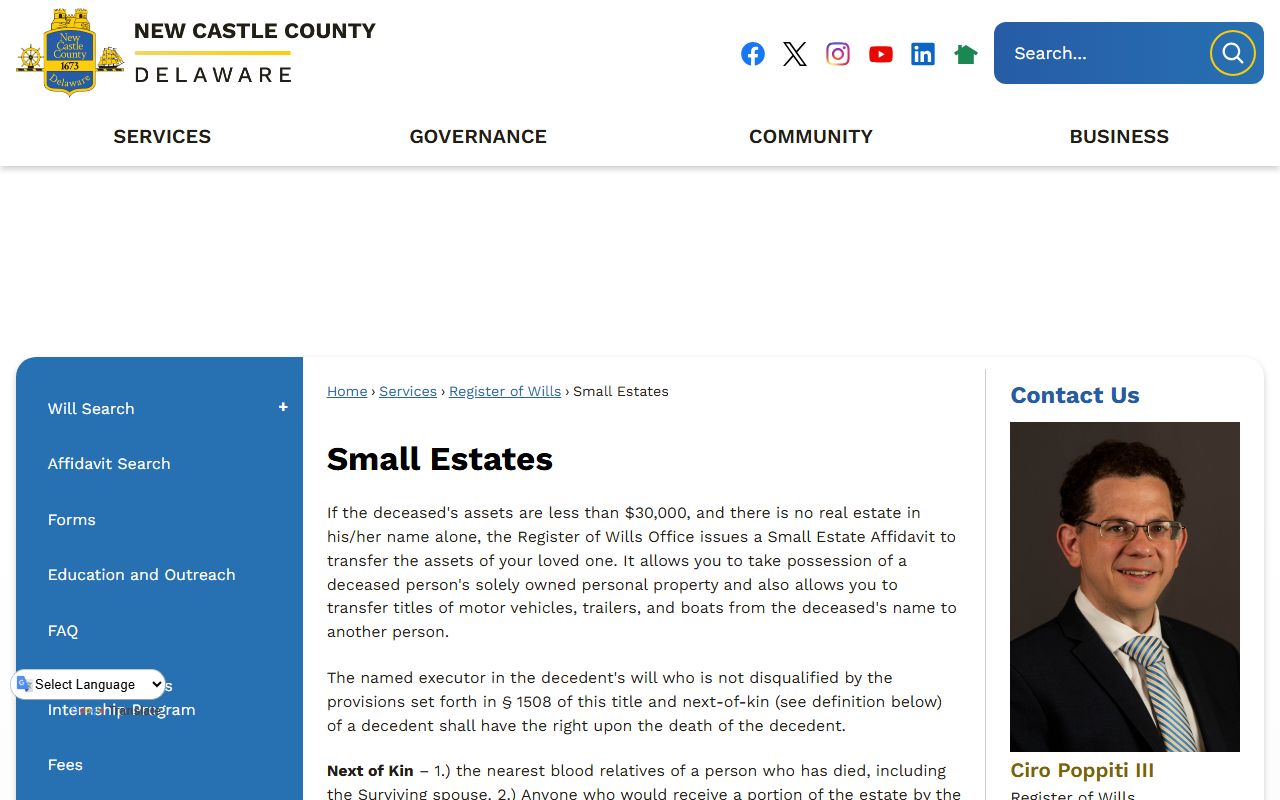 New Castle County Recorder of Deeds records for Background Check lookup